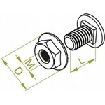 Baks Mushroom bolt + barbed collar cap SGKM6x12e (1.4301) 661020 /100pcs. /