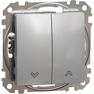 Schneider Tlacidlový ovládac žaluzií, Aluminium, Sedna Design