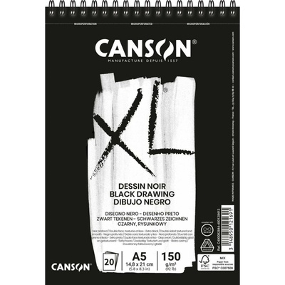 Canson Čierny skicár XL Dessin A5 150 g/m² 30 listov