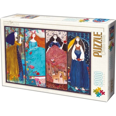 D-Toys - Puzzle Andrea Kürti: Princezny - 2000 dílků