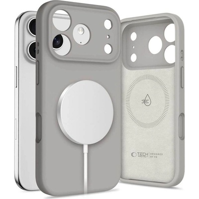 Tech-Protect Magsafe Калъф за iPhone 17 Pro Max, Tech-Protect Silicone Case, Сив (5906302330287)