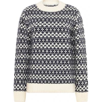 KnowledgeCotton Apparel Дамски вълнен пуловер KnowledgeCotton Apparel Women's Fair Isle Crew Neck Wool jumper - Blue Stripe - размер XL (105-6860-0115)