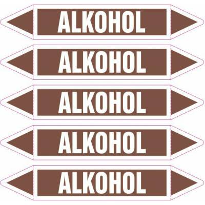 Grafiko | Alkohol - dle ČSN 13 0072 - Materiál fólie s ochrannou laminací, Rozměr aršík 5ks šipka 250x52mm