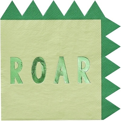 Ginger Ray Dinosaur "Roar" Ubrousky papírové 16ks 33x33cm