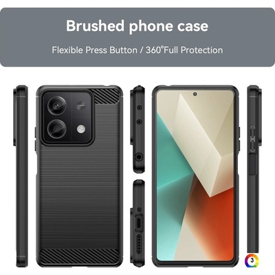 Xiaomi Poco X6 Neo 5G Удароустойчив Carbon Fiber Калъф и Протектор