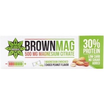 Cvetita Herbal BrownMag - Magnesium Enriched Protein Bars - Peanut [60 грама] Фъстъци