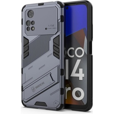 Pouzdro Guard odolné hybridní s výklopným stojánkem Xiaomi Poco M4 Pro 4G - šedé