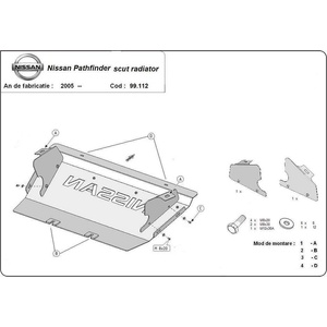 Scut Motor - Румъния Метална кора под радиатор nissan navara от 2005 до 2010 (73279)