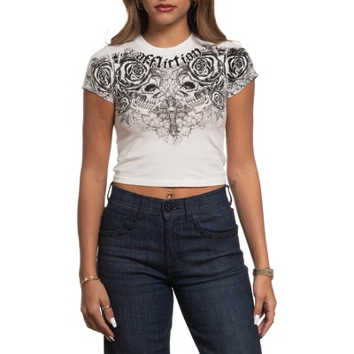 AFFLICTION Дамска тениска (топ) affliction - forgotten - vintage white - aw28364-vw