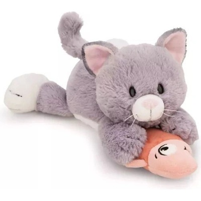 Nici Šedá kočka s rybou ležící 30 cm