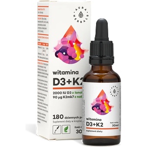 Aura Herbals Кости и зъби - Витамин D3 + K2, 30 ml капки Aura Herbals (10320 AH)