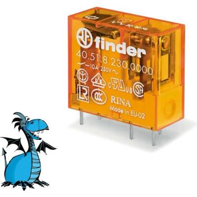 FINDER Relé 40.51.8.230.0000, 1P/10A, 230V AC 40518230