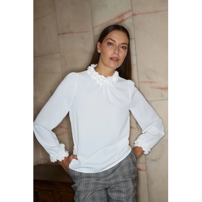 Moodo Бяла риза с декоративно деколте Moodo Moodo | Byal | ЖЕНИ | XS