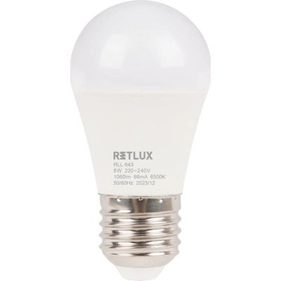 RETLUX RLL 643 G45 E27 miniG 8W DL D RLL 643