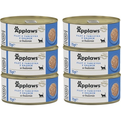 Applaws Cat tuniak a krab 6 x 70 g