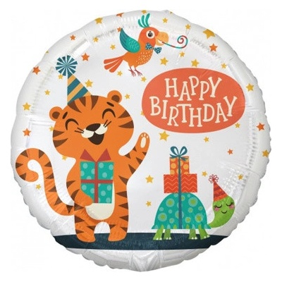 godan Fóliový balónik Tiger a korytnačka Happy Birthday 45 cm