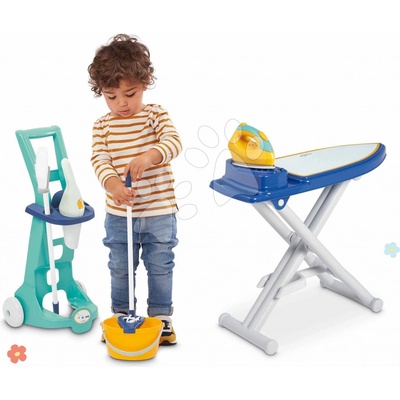 Upratovací vozík a vysávač Cleaning Trolley&Vacuum Cleaner Clean Home Écoiffier so žehliacou doskou a 10 doplnkami od 18 mes ECO2770-C