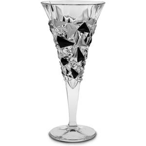 Bohemia 1845 Чаша за вино Bohemia 1845 Glacier Matt Fond and Black Lister 250ml, 6 броя (1005771) - topmall