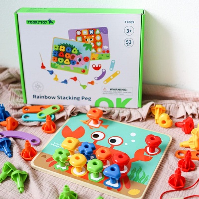Tooky Toy Logická stavebnice Duha – Zboží Mobilmania
