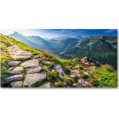 Foto obraz fotografie na skle Východ slunde Tatry 100x50 cm