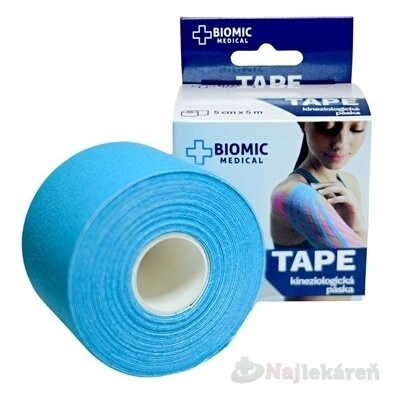 BIOMIC TAPE Kineziologická modrá 5 cm x 5 m