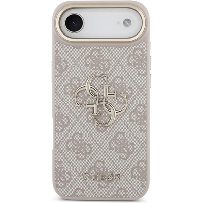GUESS Гръб Guess PU Leather 4G Metal Logo Gold Frame MagSafe Case за iPhone Air - Розов