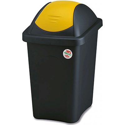 Kôš odpadkový výklop.MULTIPAT 30l obdĺžnikový ČER/ŽL plastové veko