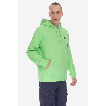 Wood Wood Памучен суичър Wood Wood Ian Hoodie GOTS 10245604-2424 PALE GREEN в зелено с качулка с изчистен дизайн (10245604.2424)