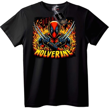 NOONEBRAND Тениска Wolverine с пламъци - 2XL, Black