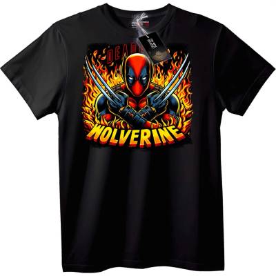 NOONEBRAND Тениска Wolverine с пламъци - 2XL, Black