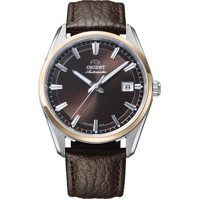Orient RA-AC0R03Y - мъжки часовник, автоматичен, 38.5 mm, кафяв, сапфир, кожа