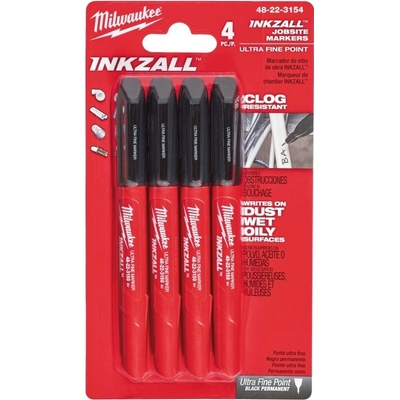 Milwaukee Inkzall značkovač - jemný hrot, černá barva 4ks