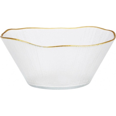 Home Styling Collection Skleněná miska se zlatým okrajem DATURA, 21 cm transparentní