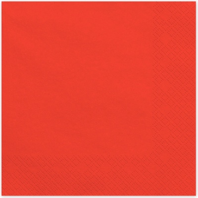 PartyDeco Papírové ubrousky červené 33x33cm