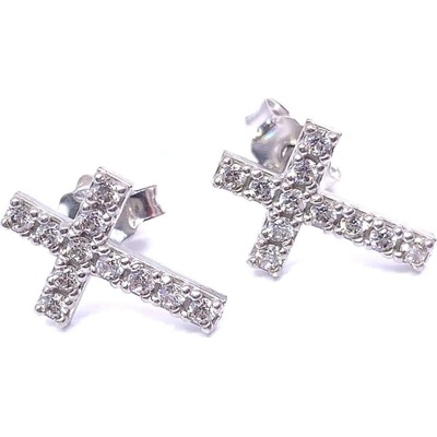 Jan Kos jewellery stříbrné náušnice křížek 12119562