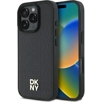 DKNY Repeat Pattern Stack Logo MagSafe Калъф за iPhone 16 Pro Max - черен (3666339333652)