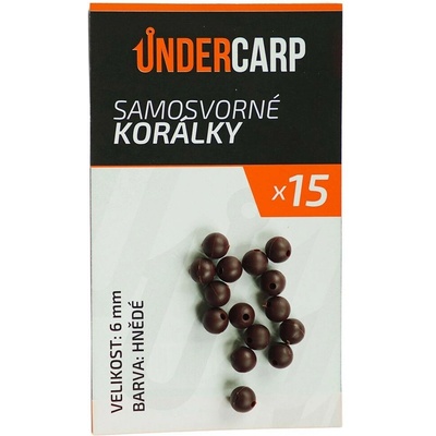UnderCarp Samosvorné korálky Hnědé 6 mm 15ks