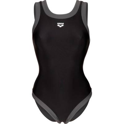 arena Дамски бански костюм Arena Women's Bold Lines Swimsuit - Black / Asphalt - размер 36 (EU) (150-6701-0113)