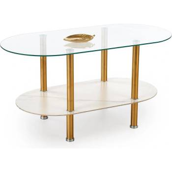 Холна маса Ducat стъклена, бял мрамор и злато