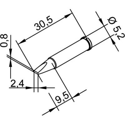 Ersa 102 CD LF 24 spájkovací hrot dlátová forma, rovná Veľkosť hrotov 2.4 mm Dĺžka hrotov 30.5 mm Obsah 1 ks