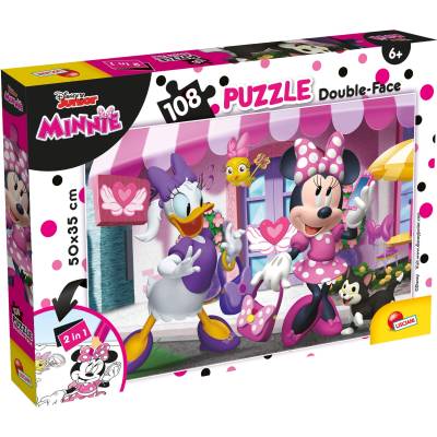 Lisciani Двулицев пъзел Lisciani за оцветяване от 108 части - Мини Маус (47970)