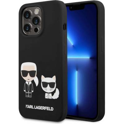 KARL LAGERFELD Гръб Karl Lagerfeld MagSafe Compatible Case Liquid Silicone Гръб Karl and Choupette 14 Pro Max - Черен