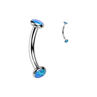 Šperky4U piercing do obočí titan modrý opál TIT1380-OP05