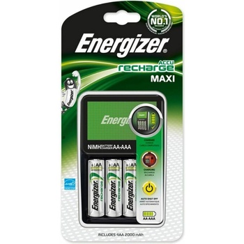 Image 1 of Energizer Зарядно устройство Energizer ACCU Recharge Maxi, за 4бр. батерии AA и AAA, с включени батерии 4x AA 2000mAh (8962563)