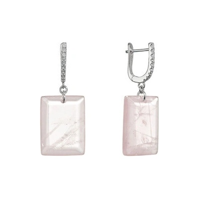 Evolution Group Stříbrné náušnice s pravým růženínem 11743.3