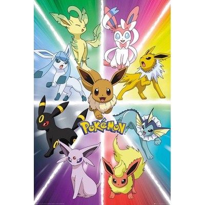 Plagát, Obraz - Pokemon - Eevee Evolution, 61 × 91.5 cm
