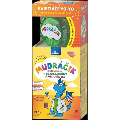 Vitar Mudráčik multivitamín+ betaglukány a vitamín D3 + darček 60 tabliet