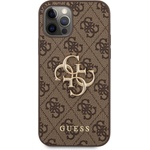 GUESS Калъф Guess - PU 4G Metal Logo Case, iPhone 12/12 Pro, кафяв (3666339004545)