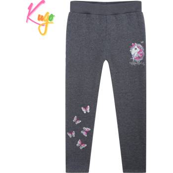 KUGO Dievčenské legíny s aplikáciou zateplené WL0909 šedá Sivá