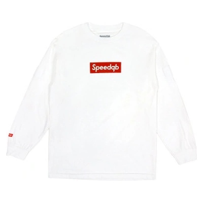Speedqb Box logo dlouhý rukáv tričko Speedqb bílá